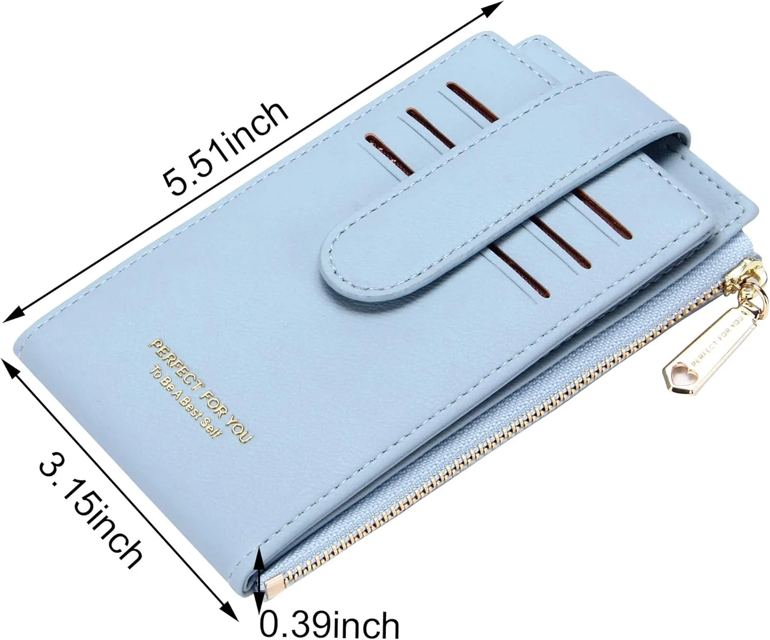 Badiya RFID Card Holder Wallet for Women Slim Wallets Bifold Multi Card Case Zipper Coin Purse