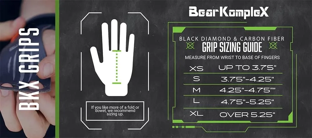 Bear KompleX Black Diamond 3 Hole Hand Grips - Non-Slip Gymnastics Grips for Weight Lifting, Pull-ups & Cross Training | Lightweight, Padded Wrists & Foldable
