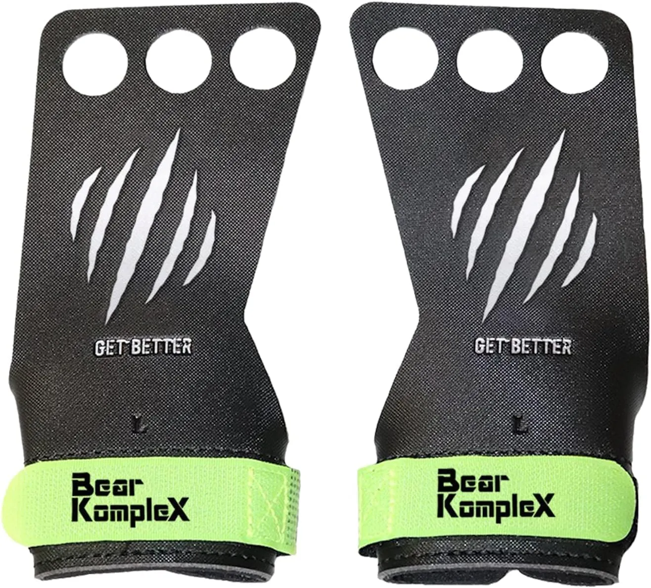 Bear KompleX Black Diamond 3 Hole Hand Grips - Non-Slip Gymnastics Grips for Weight Lifting, Pull-ups & Cross Training | Lightweight, Padded Wrists & Foldable