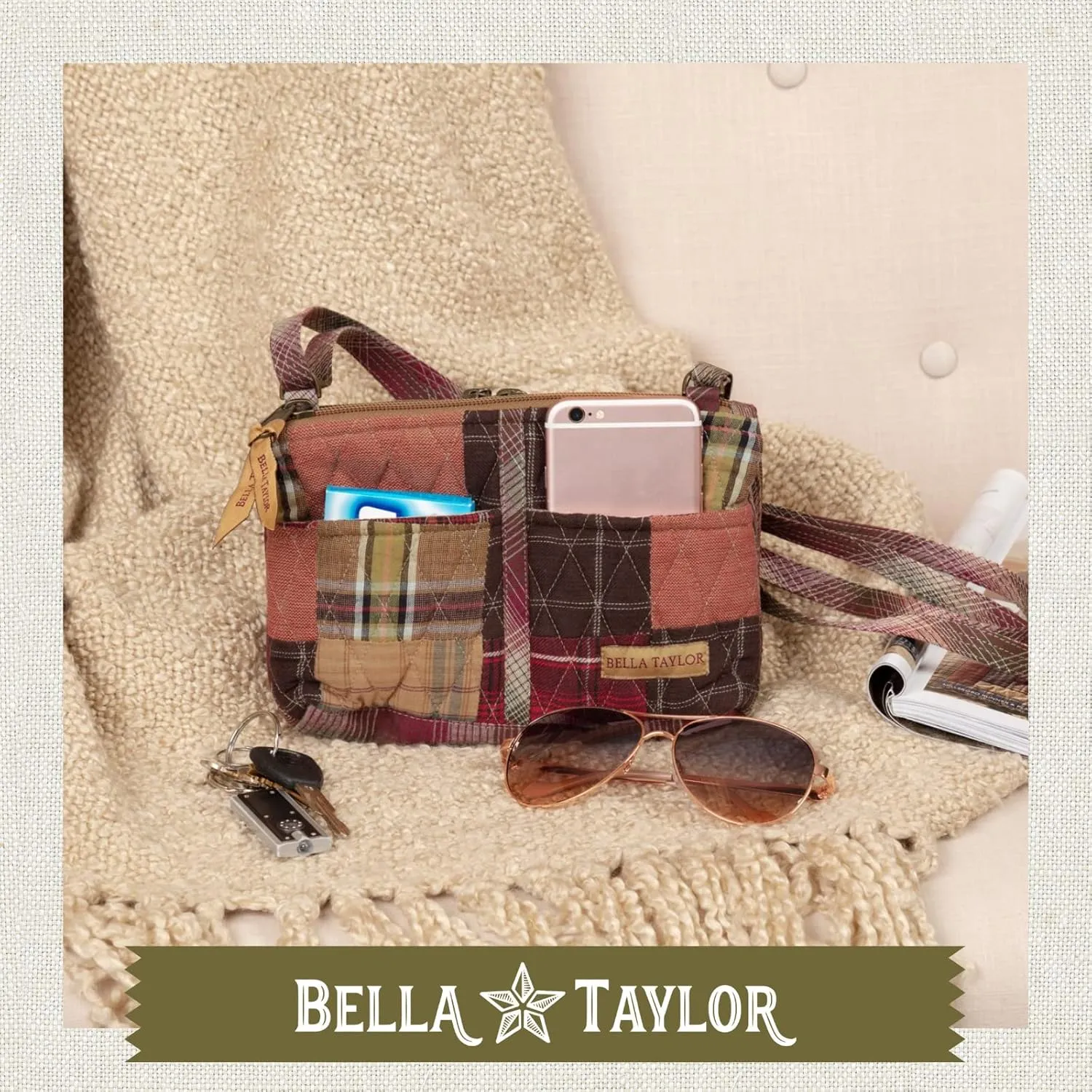 Bella Taylor Essentials Crossbody Purse with Built In Wallet