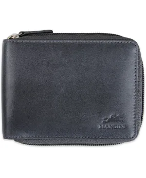 Bellagio Collection Men's Zip Fold Wallet with Removable Card Case Mancini