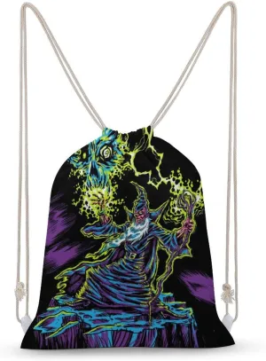 Blacklight by Evil Witch Design A Large Capacity Double Shoulder Sail Bag with A Drawstring Mouth Unisex 35x50cm