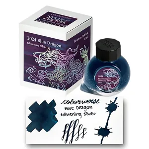 Colorverse 2024 Special Series Bottled Ink in Blue Dragon Glistening Silver - 15mL