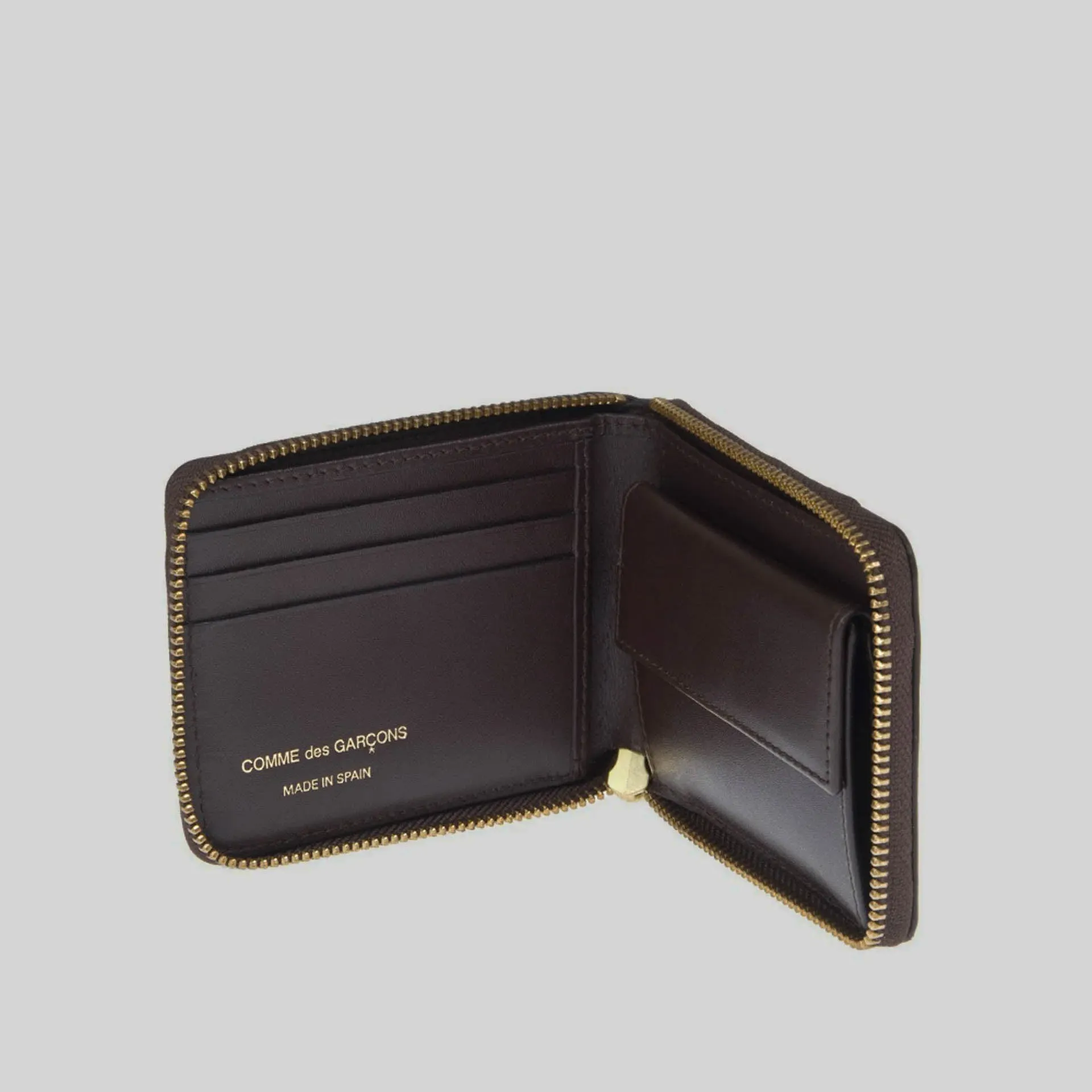 COMME DES GARCONS WALLET SA7100 CLASSIC PLAIN BROWN