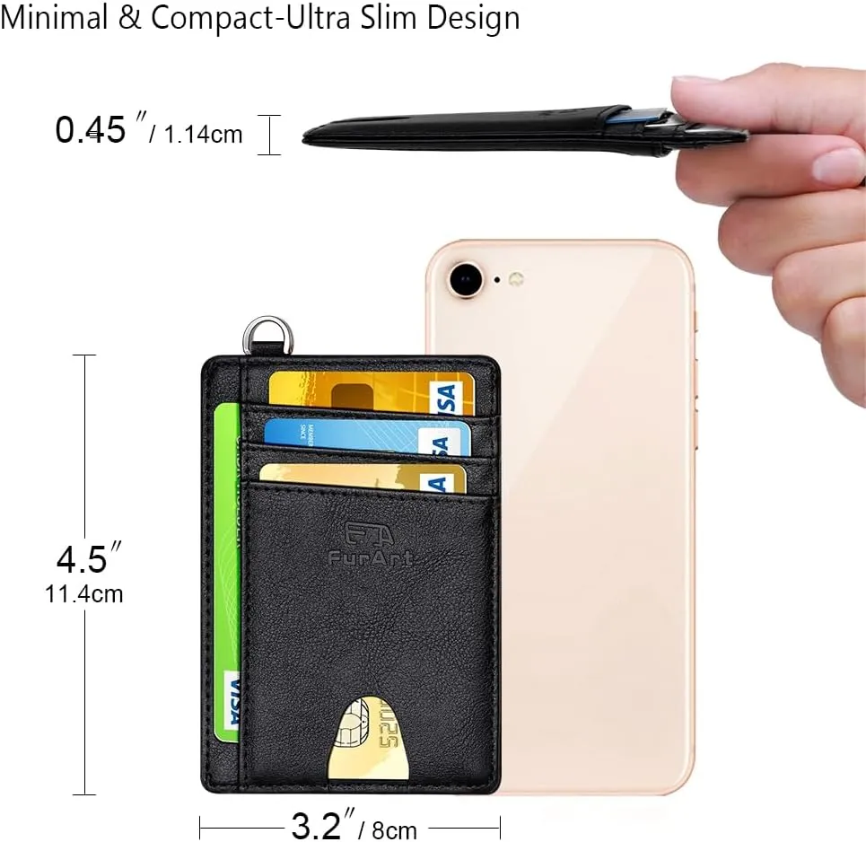 FurArt Slim Minimalist Wallet, Front Pocket Wallets, RFID Blocking, Credit Card Holder for Men & Women