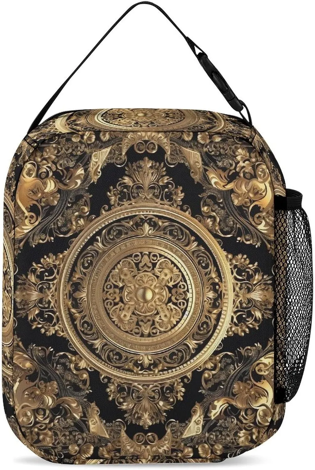 Insulated Lunch Bag for Women Men Ornate Frame Lunch Box Reusable Lunch Tote Bag for Work Picnic Travel