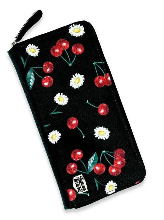 Liquorbrand Cherry Daisy Black Wallet