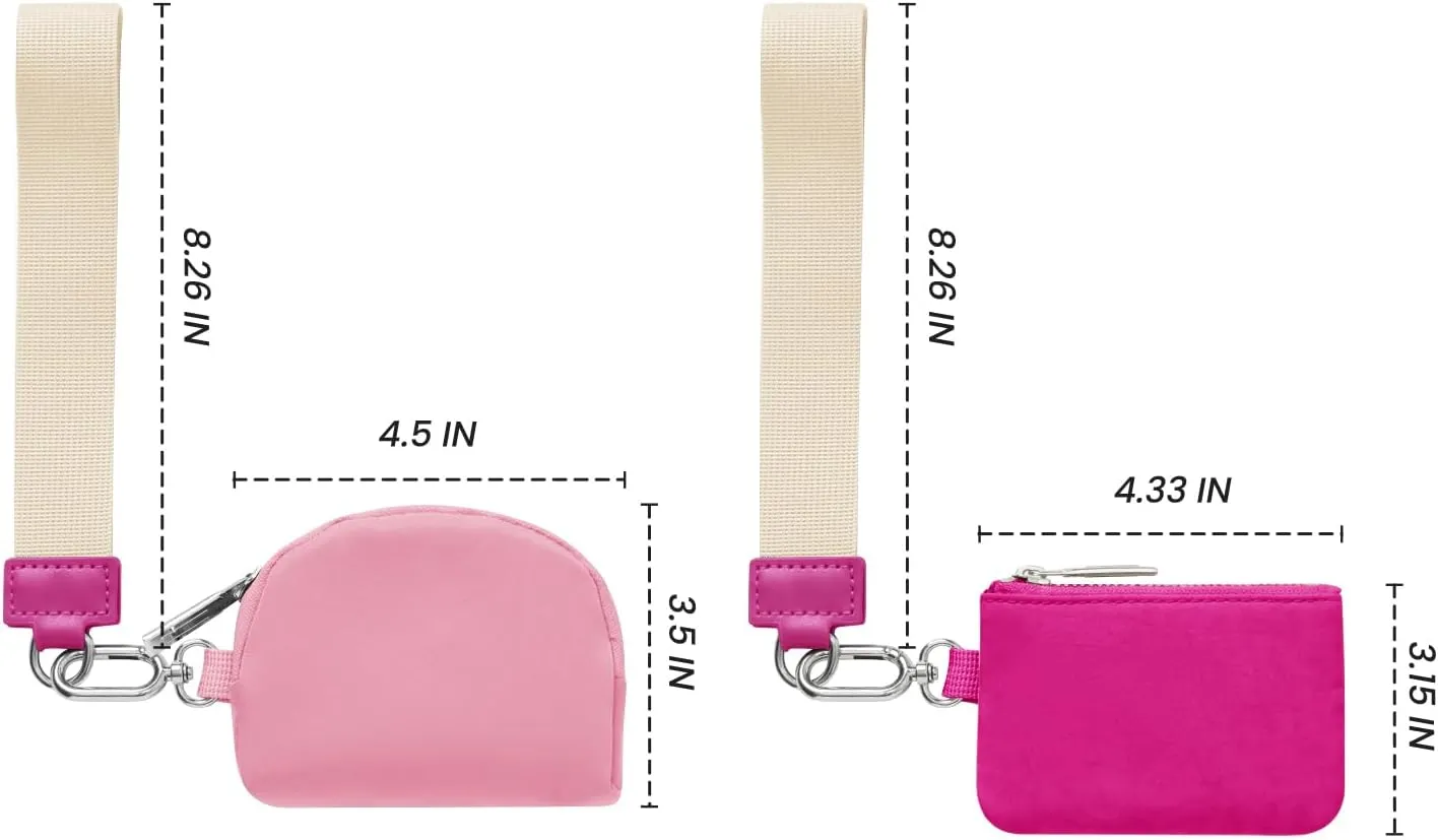 MAMONA Keychain Wallet - Mini Zip Around Wristlet Wallets with Detachable Dual Pouch - Ideal Portable Coin Purse for Women and Men