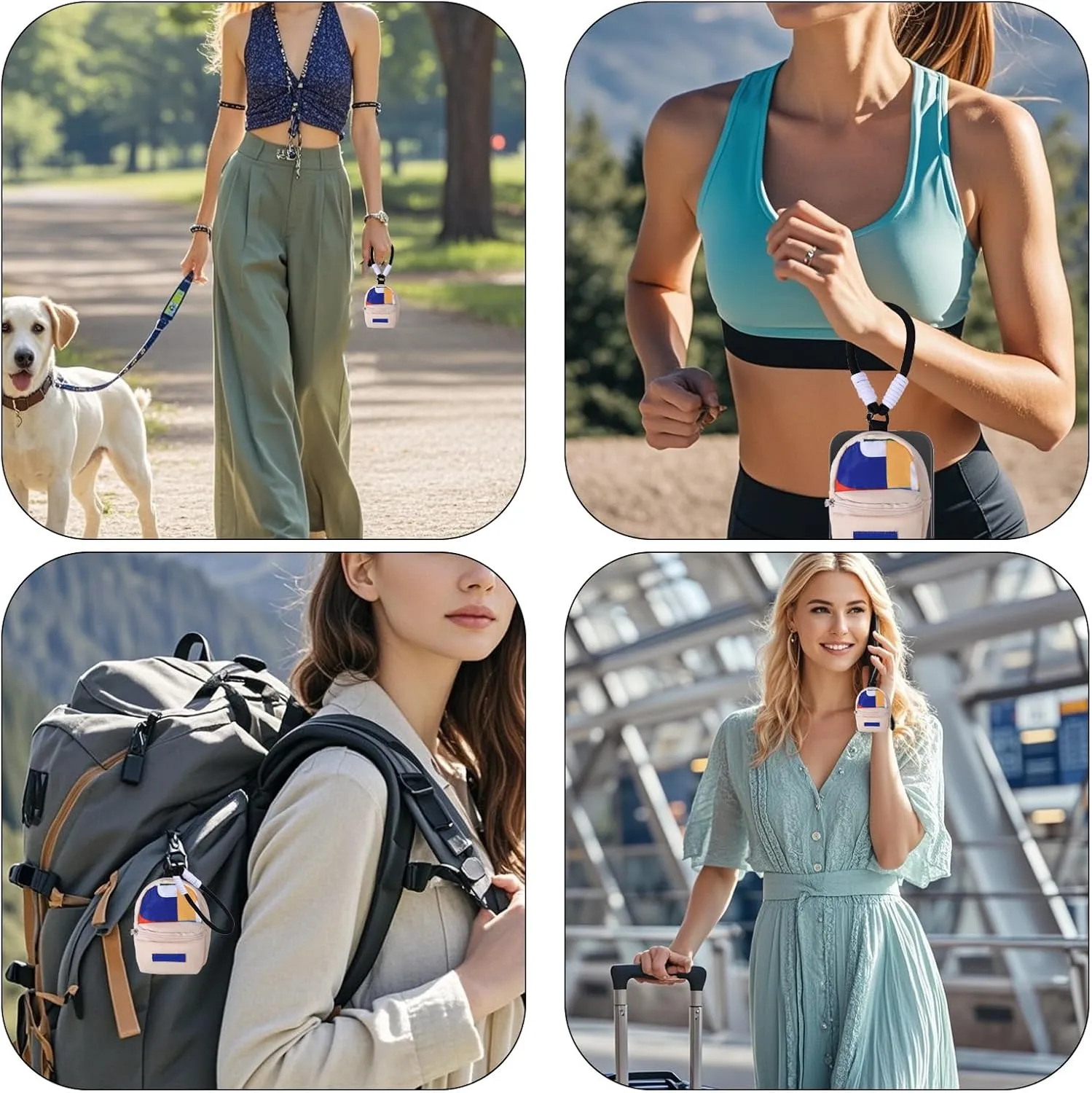 Mini Backpack Keychain Wristlet for Women, Small Pouch Wristlet Portable Coin Purse Keychain Cute Zipper Wallet