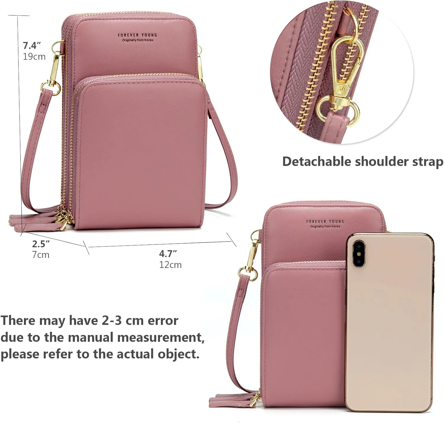 myfriday Small Crossbody Cell Phone Bag for Women, Mini Over Shoulder Handbag Purse with Credit Card Slots