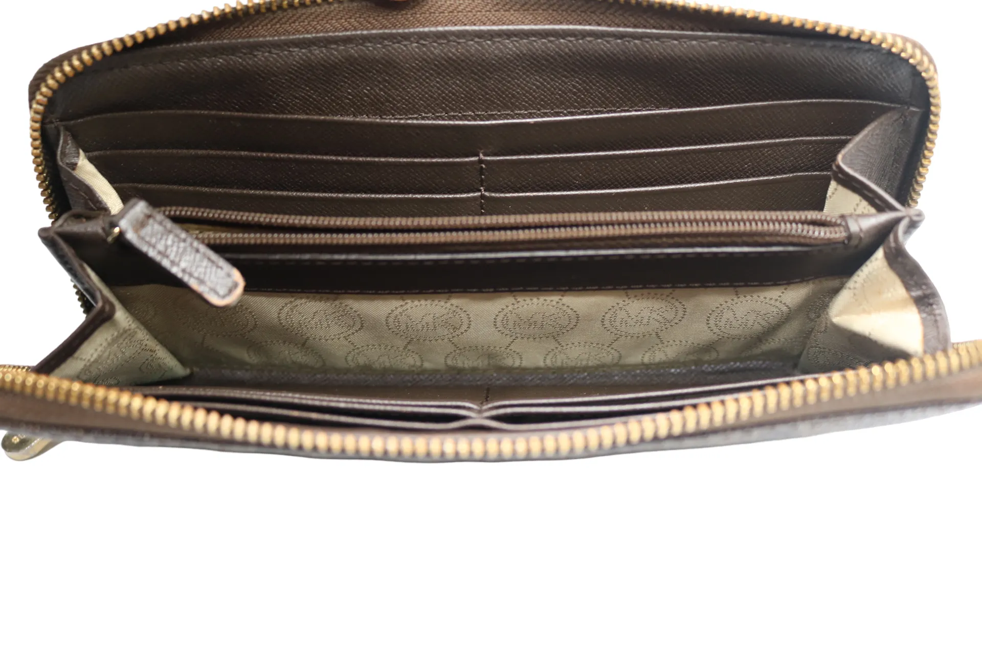 Pre-owned Michael Kors Monogram Wallet Brown