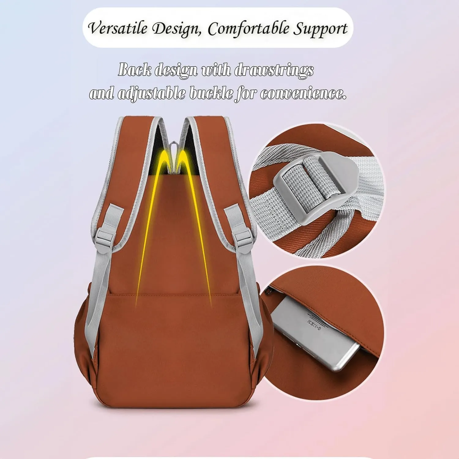 Preppy Backpack Cherry Daypack with Bows Cute Aesthetic Y2K Kawaii Laptop Bag for Teens