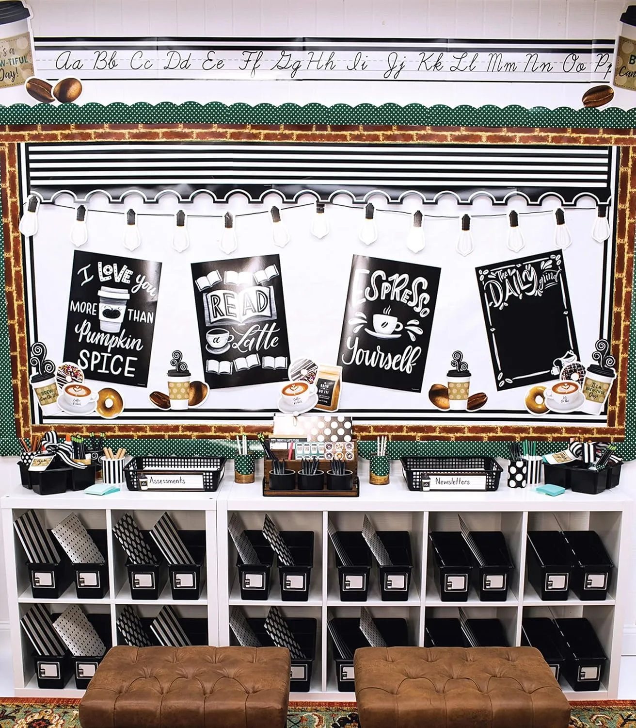 Schoolgirl Style - Simply Stylish | Alphabet Line | Cursive Mini Bulletin Board Set