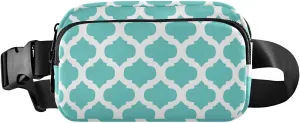 Teal Moroccan Fanny Packs for Women Belt Bag Cross Body Waterproof Fanny Pack Fashion Waist Packs with Adjustable Strap Crossbody Bag for Running Hiking Men Sports Traveling