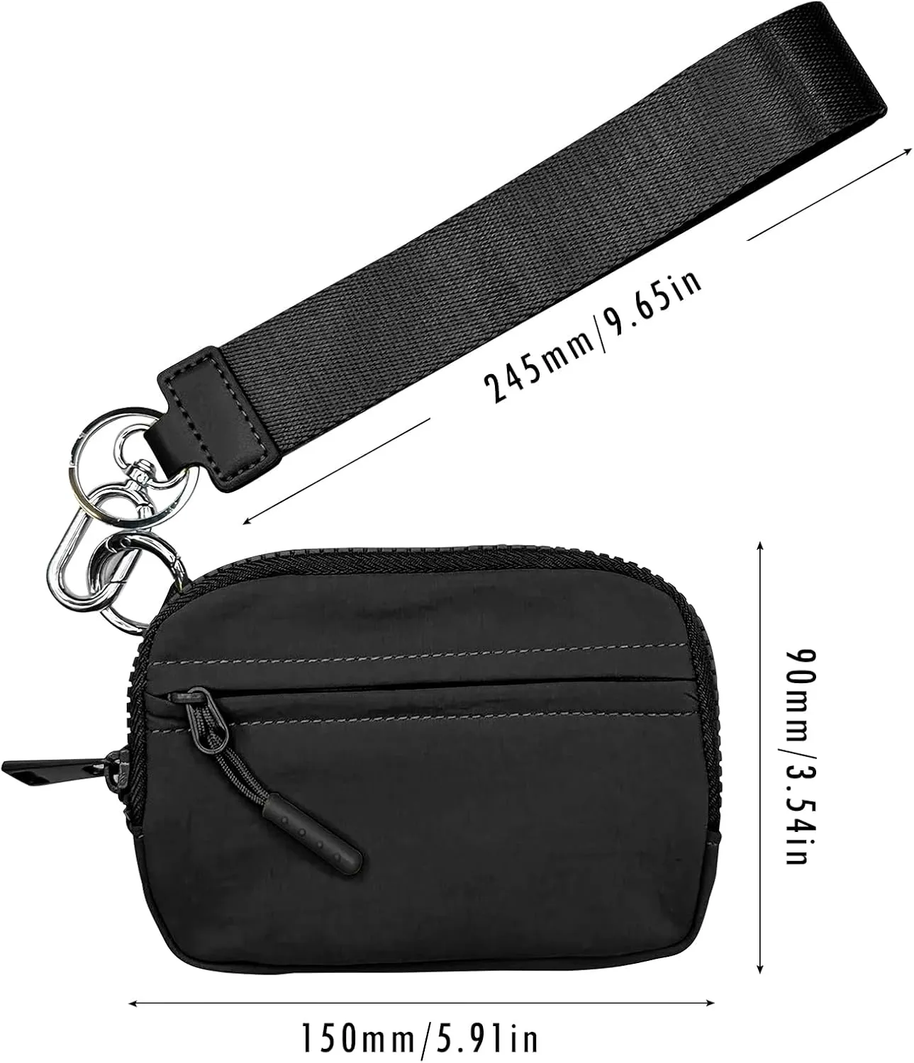 The Iris' Wallet 2nd Gen, The Iris Pouch Wristlet, Wristlet Wallets for Women, Upgrade Iris Wallets For Women, Zippered Card Case With Id Window/Hand Strap, Iris Wallet 2.0, Wristlet Wallet (Black)
