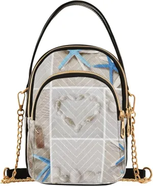 Women's Wave Cross Body Chest Bag, 52 inch Gold Chain Shoulder Handbag Purse