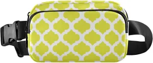 Yellow Moroccan Fanny Packs for Women Belt Bag Crossbody Bag Waterproof Fanny Pack Small Sling Bags Fashion Waist Packs Cross Body Bag for Hiking Running Traveling Men Sports
