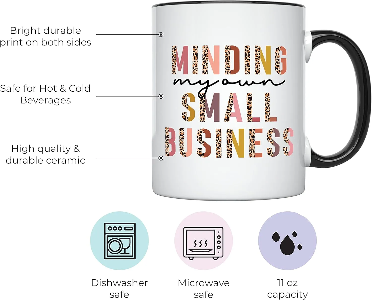 YouNique Designs Boss Lady Mug for Women, 11 Ounces, Cup for Female Boss, Boss Babe Coffee Mug for Women, Boss Birthday Mug for Women (Black Handle)